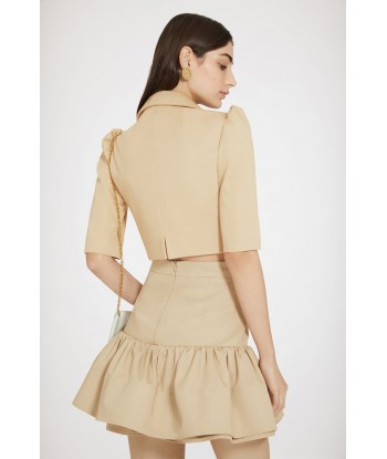 Cropped jacket in cotton gabardine les ctes