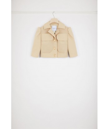 Cropped jacket in cotton gabardine les ctes