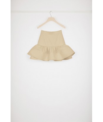 Ruffle mini skirt in cotton gabardine français