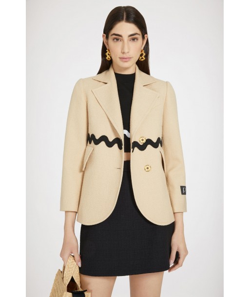 Wave tailored jacket in cotton tweed pas chere