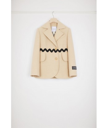 Wave tailored jacket in cotton tweed pas chere