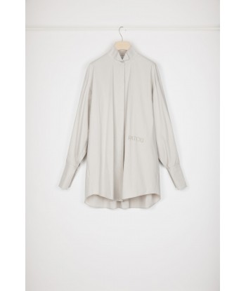 High-volume mini shirt dress in organic cotton blend destockage