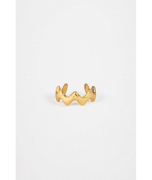 Wave cuff in gold-plated brass pas chere