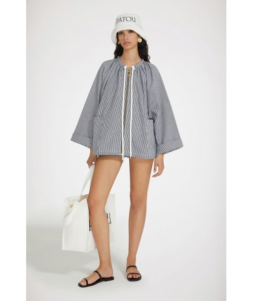 Oversized sailor jacket in striped cotton denim Véritable concentré