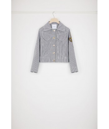 Iconic denim jacket in striped cotton commande en ligne