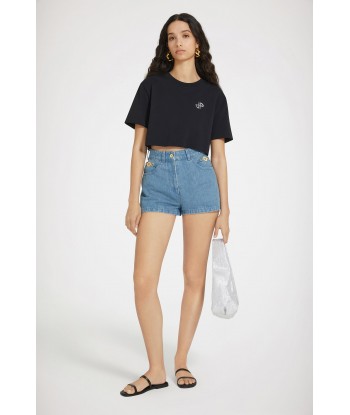 Mini shorts in cotton denim Venez découvrir notre 