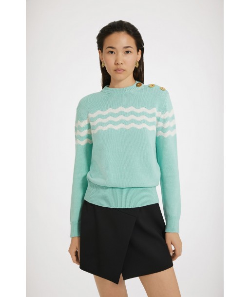 Wave jumper in cotton and Merino wool online