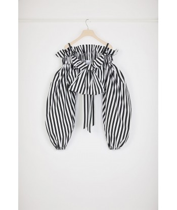 Cropped drawstring top in printed cotton soldes