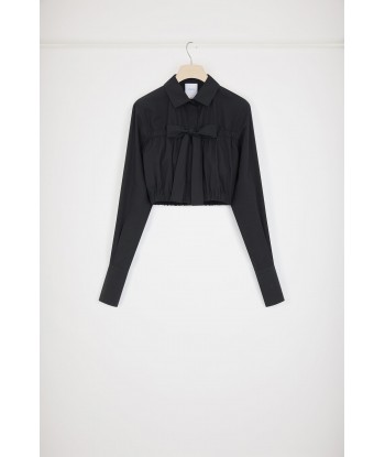 Bow cropped blouse in sustainable cotton Amélioration de cerveau avec