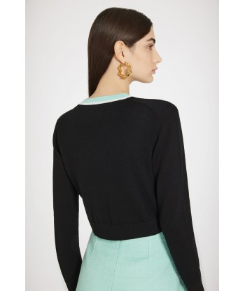 Contrast collar jumper in cotton and wool Comparez plus de prix