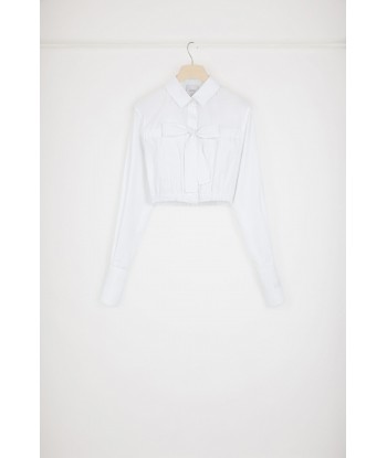 Bow cropped blouse in sustainable cotton votre