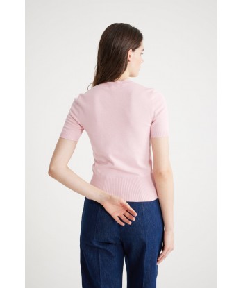 Patou jacquard knit top in eco-friendly cotton blend Livraison rapide