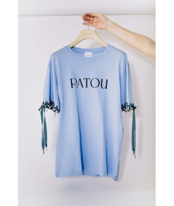 Patou Upcycling logo t-shirt in organic cotton les muscles