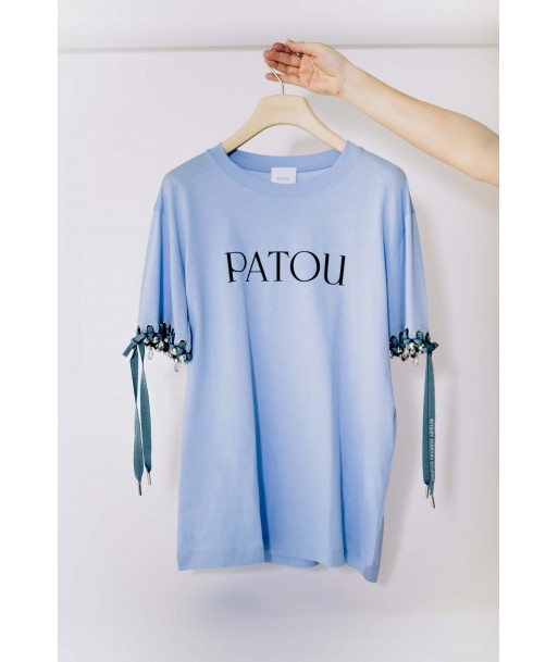 Patou Upcycling logo t-shirt in organic cotton les muscles