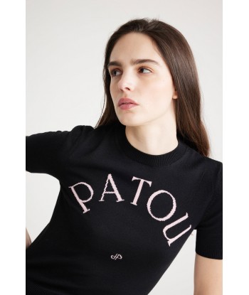 Patou jacquard knit top in eco-friendly cotton blend Amélioration de cerveau avec