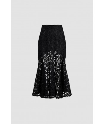 Midi mermaid skirt in organic cotton blend lace online