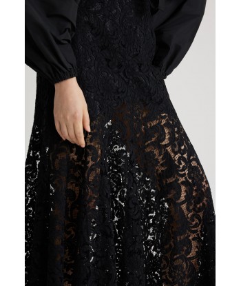 Midi mermaid skirt in organic cotton blend lace online