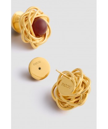 Nest earrings in gold-plated brass and resin meilleur choix