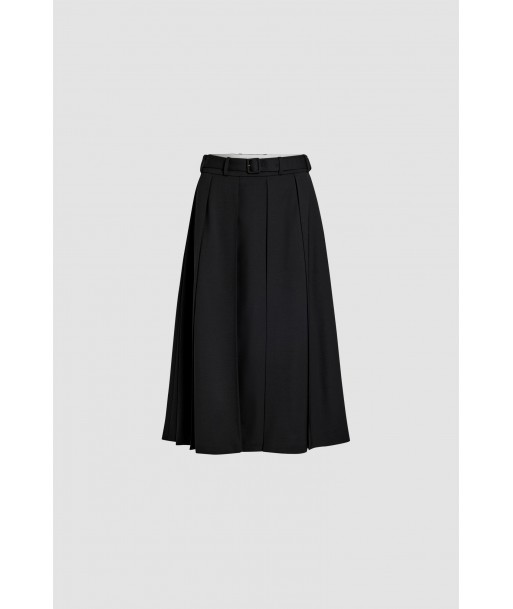 Pleated midi skirt in technical wool twill le des métaux précieux