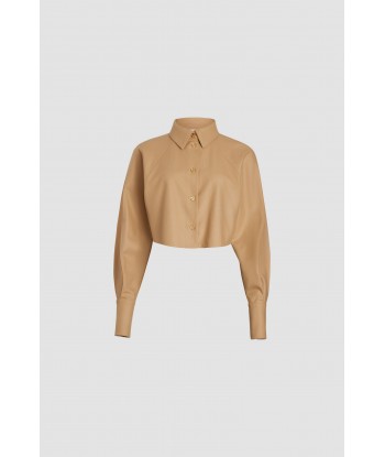 Cropped shirt in sustainable wool blend acheter