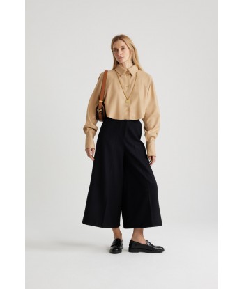 Cropped shirt in sustainable wool blend acheter