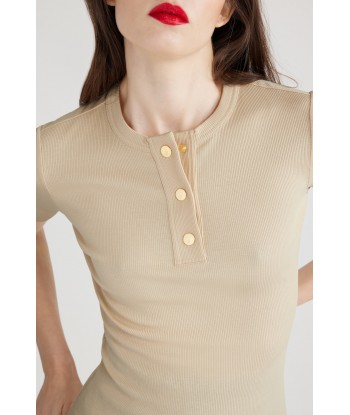 Henley top in organic cotton livraison gratuite