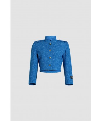 Cropped sailor jacket in sustainable wool and organic cotton tweed Toutes les collections ici