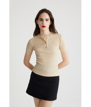 Henley top in organic cotton livraison gratuite