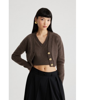 Cropped cardigan in sustainable wool and cashmere livraison et retour toujours gratuits