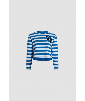 Cropped Breton stripe top in organic cotton à prix réduit toute l'année