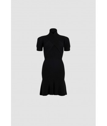 Wrap front dress in sustainable wool and cashmere plus qu'un jeu 