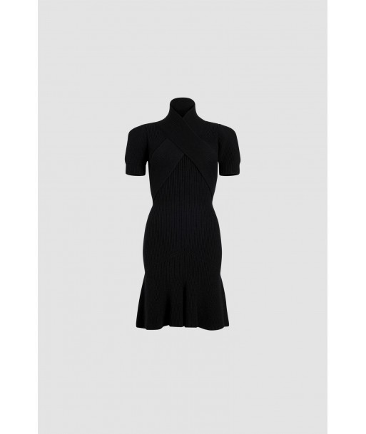 Wrap front dress in sustainable wool and cashmere plus qu'un jeu 