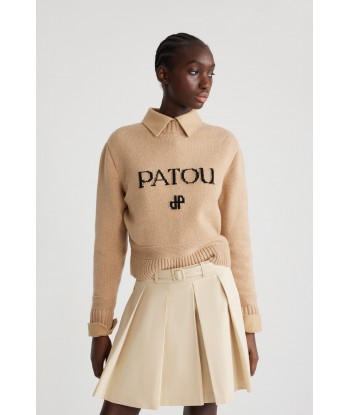 Patou intarsia jumper in sustainable wool and cashmere Les êtres humains sont 