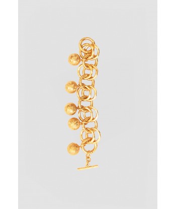 Engraved sphere chain bracelet in gold-plated brass à prix réduit toute l'année