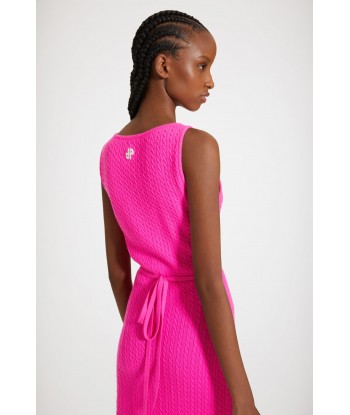 Wrap-front cable knit dress in wool and cashmere Comparez plus de prix