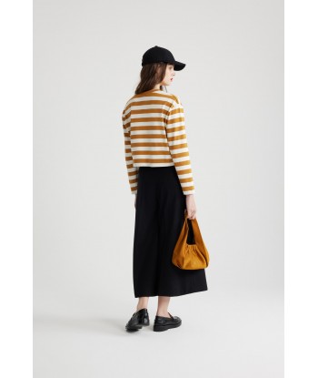 Cropped Breton stripe top in organic cotton soldes