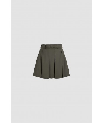 Pleated mini skirt in sustainable technical wool twill 2023