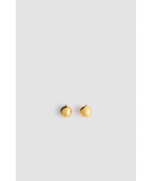 Hammered sphere earrings in gold-plated brass les ctes