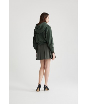 Pleated mini skirt in sustainable technical wool twill 2023