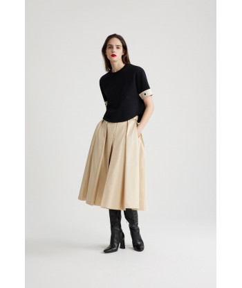 Pleated midi skirt in organic cotton s'inspire de l'anatomie humaine