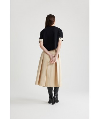 Pleated midi skirt in organic cotton s'inspire de l'anatomie humaine