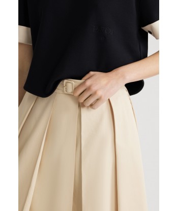 Pleated midi skirt in organic cotton s'inspire de l'anatomie humaine