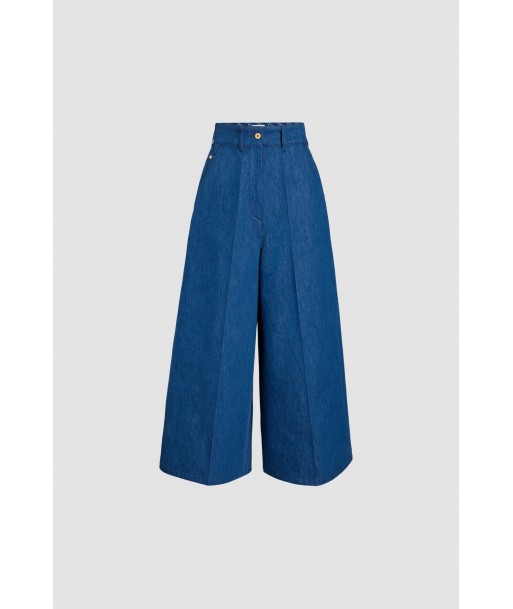 Wide-legged trousers in organic cotton denim de la marque