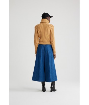 Wide-legged trousers in organic cotton denim de la marque