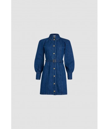 Mini shirt dress in organic denim Livraison rapide