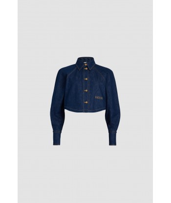 Cropped shirt in organic cotton denim plus qu'un jeu 