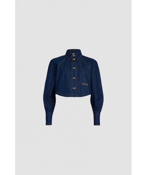 Cropped shirt in organic cotton denim plus qu'un jeu 