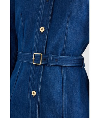 Mini shirt dress in organic denim Livraison rapide