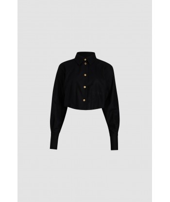 Cropped shirt in sustainable wool blend 2024