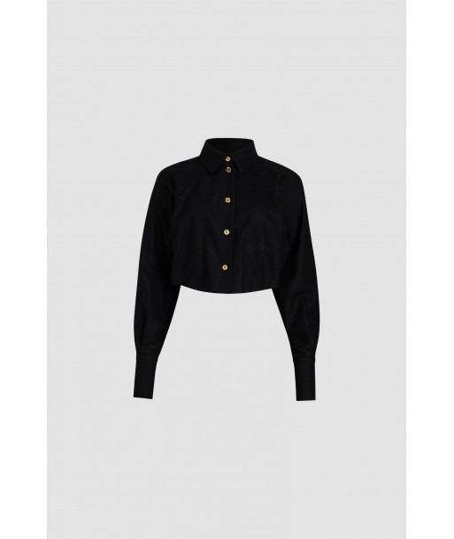 Cropped shirt in sustainable wool blend 2024